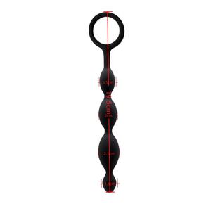 Plug anal extra long avec quatre billes chaudes <span class=keywords><strong>Hot</strong></span> Court Black pour produits sexuels gays et lesbiennes - Product Image 3
