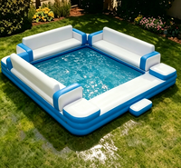 Piscine gonflable commerciale en PVC personnalisée avec transat portable pour fêtes en extérieur, grand canapé gonflable pour piscine à vendre