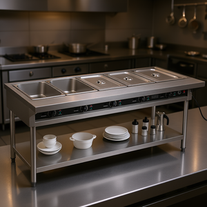 Calentador de Alimentos Comercial de 5 Compartimentos con Control de Temperatura Independiente, Equipo de Mantenimiento de Temperatura - Product Image 2