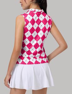 MathCat Débardeur de sport léger sans manches pour femme, protection UPF 50+, motif Argyle, 93 % polyester, 7 % élasthanne - Product Image 2