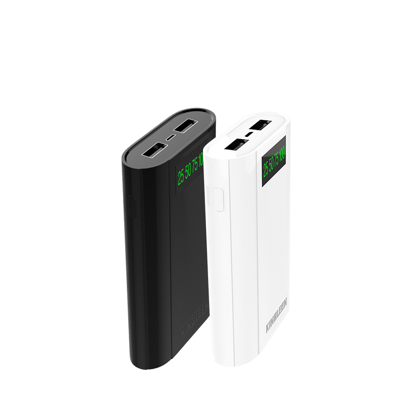 Kingleen 305X promozionale 10000mAh In Stock batterie esterne a ricarica rapida Ultra sottili Power Bank portatile con Display LCD