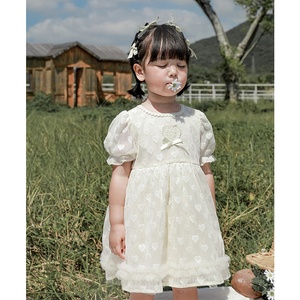 Nouveautés Robes d'été pour enfants pour filles Robe bébé <span class=keywords><strong>boutique</strong></span> manches courtes Robes enfants brodées anniversaire avec nœud - Product Image 4