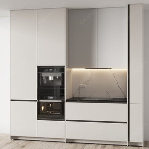 Cuisine américaine style îlot, blanche, finition brillante, fabrication d'armoires avec accessoires de cuisine, <span class=keywords><strong>Rick</strong></span> Owens - Product Image 2