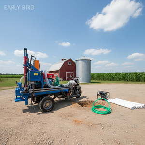 高速配送ミニ格安良好な作業水井戸掘削リグ3輪オートバイ水井戸掘削リグ掘削機移動 - Product Image 1