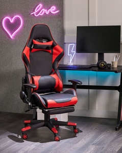Silla de Oficina Ergonómica de Cuero PVC Premium Rojo y Negro con Acolchado Ultra Suave para Largas Jornadas de Trabajo en el Ordenador - Product Image 1