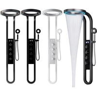 Colonne de douche intelligente pour la maison avec éclairage circulaire, jet de pluie supérieur, affichage de la température en temps réel, douchette à main, équipement de salle de bain OEM ODM