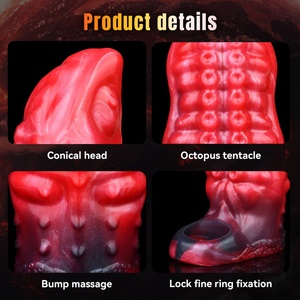 Extensor de Pene con Vibración, Diseño de Tentáculo de Pulpo, Silicona Suave con Soporte, Extensor de Pene Masculino, Juguete Sexual para Adultos, Venta al Por Mayor - Product Image 3
