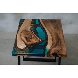 <span class=keywords><strong>Table</strong></span> de salle à manger en résine époxy moderne, hauteur de la maison, café de qualité, pieds de <span class=keywords><strong>Table</strong></span> de <span class=keywords><strong>banc</strong></span> uniques du milieu du siècle, nouvelle collection - Product Image 3