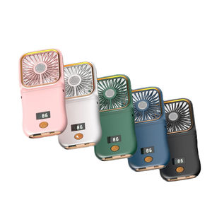Banco de energía portátil 3 en 1 de gran venta con mini ventilador de cuello de refrigeración USB plegable y soporte para teléfono Ventiladores de mano frescos recargables por USB - Product Image 1