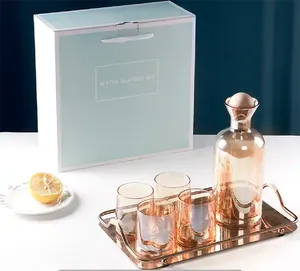 <span class=keywords><strong>Carafe</strong></span> en verre couleur cristal faite à la main pichet à eau bouilloire avec couvercle pour verres - Product Image 6