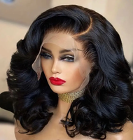 Peluca de Cabello Humano Brasileño al por Mayor con Encaje Frontal, Peluca de Cabello Virgen con Ondas Sueltas para Mujeres Negras, Peluca con Encaje Pre-Arrancado y Cabello de Bebé