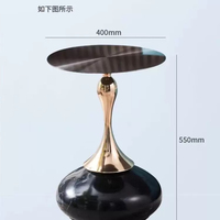 Table d'appoint ronde multifonctionnelle de luxe léger, plateau en acier enduit imprimé grain de noyer résistant aux rayures