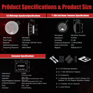 Altavoz <span class=keywords><strong>de</strong></span> componentes HYANKA HCP-65 <span class=keywords><strong>de</strong></span> 6.5'' con <span class=keywords><strong>altavoces</strong></span> <span class=keywords><strong>para</strong></span> <span class=keywords><strong>coche</strong></span> <span class=keywords><strong>de</strong></span> 6.5'', divisor <span class=keywords><strong>de</strong></span> tweeter Ndfeb, 4Ω, borde <span class=keywords><strong>de</strong></span> goma, cono <span class=keywords><strong>de</strong></span> papel - Product Image 6