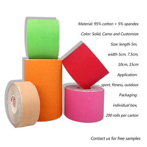 Cinta Deportiva de Kinesiología de Algodón de 5 cm x 5 m, Transpirable, Ligera, Resistente al Agua, con Pegamento Hipoalergénico - Product Image 2