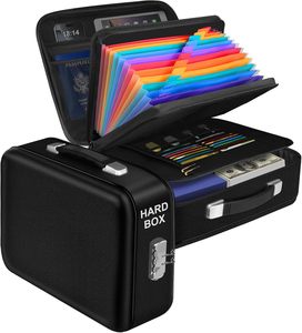 Fireproof and Waterproof File Bag for Storage with <b>Lock</b>, Hard File <b>Box</b> Bag for Documents and Certificates - Product Image 1