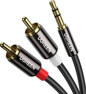 Câble Ugreen 3,5 mm vers RCA, adaptateur audio auxiliaire mâle, son HiFi, coque métallique, répartiteur en Y, conducteur en cuivre, gaine en PVC pour téléphone - Product Image 1