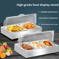 Présentoir de nourriture de buffet en plastique électrique pour le bol de fruit de casse-croûte Dessert Sushi plats froids fruits de mer réfrigérés