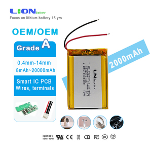 LN 리포 배터리 셀103450 3.7v 폴리머 리튬 배터리 2000mAh, OEM/ODM 지원, 스마트 홈 시스템에 적용 - Product Image 1