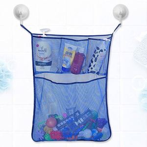 Modern Mesh <b>Bath</b> <b>Storage</b> Bag Foldable Hanging Bathroom Organizer with Round Suction Cup Hooks for Baby Toys and Sets - Product Image 6