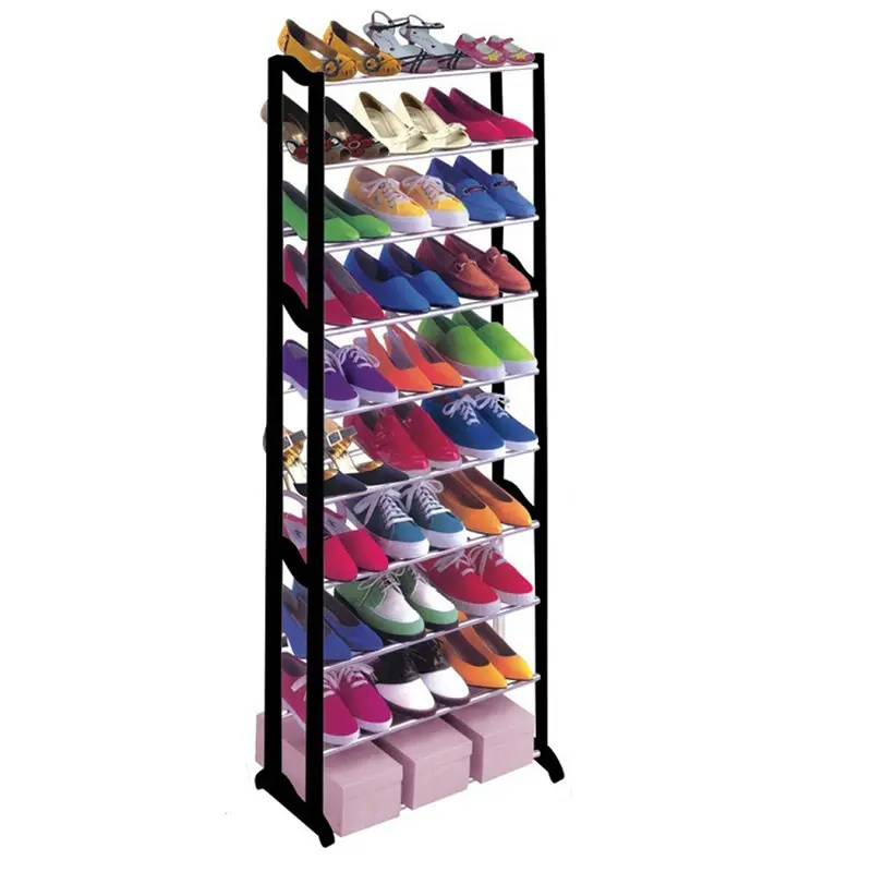 Home storage shelf large capacity organizer for entryways cabinet 10 tiers plastic shoe racks