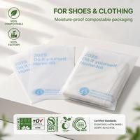 Sacs à vêtements plats ouverts en PLA biodégradable avec logo personnalisé, 100 % compostables, à base de plantes, en amidon de maïs