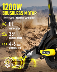 <span class=keywords><strong>Monopattino</strong></span> Elettrico EOEOTWO GT06 per Adulti, Fuoristrada 25-45 Miglia, 1200W/2400W, 30MPH, Pieghevole, Pneumatici Stradali da 11'', Display LED Grande - Product Image 4