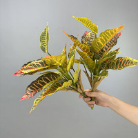 Simulatie 14-bladige Aglaonema Kunststof Huisdecoratie Decoratieve Plant Tuinplant Kunstbloemen Kunstmatige Bloemen Real Touch