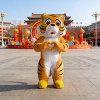 Mascotte personnalisée de haute qualité, costume de tigre jaune en fourrure gonflable géant, ensemble de costumes de mascotte pour événements commerciaux d'entreprise