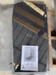 Série Orthodoxe Russe : <span class=keywords><strong>Pierre</strong></span> <span class=keywords><strong>tombale</strong></span> en granit noir absolu, courbe verticale, gravée sur mesure avec base pour cimetière - Product Image 4