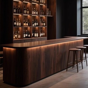 Comptoir de réception moderne en bois massif français, utilisation commerciale, comptoir de <span class=keywords><strong>caisse</strong></span> de restaurant, bar, café, bureau, réception Yimutang - Product Image 4