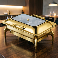 Réchauds de buffet professionnels en acier inoxydable 9L, chauffe-plats à gaz pour la restauration et la préparation des aliments