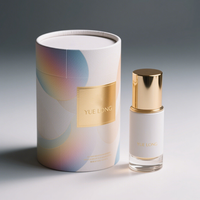 Boîte cylindrique texturée de luxe recyclable 100% personnalisée, ensemble d'emballages de parfum écologiques de 6ml avec tube en papier carton