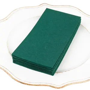 Forest Green Paper Napkins Custom Color Airlaid Napkin Serviettes Dinner Napkins Virgin Wood Pulp