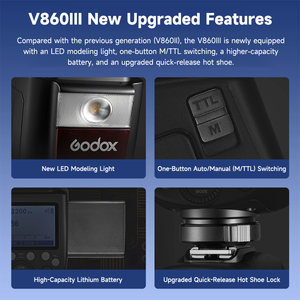 Flash de Cámara Godox V860III TTL HSS con Batería de Litio para Estudio y Exteriores para Canon <span class=keywords><strong>Nikon</strong></span> Fuji Olympus Pentax - Product Image 3