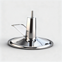 Base de chaise de salon professionnelle en acier hydraulique robuste avec repose-pieds amovible, plateforme carrée moderne, finition chromée, pour salon de coiffure