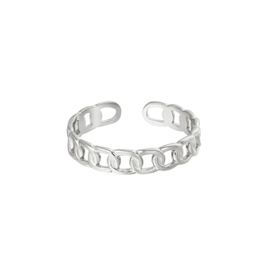 Bague de doigt creuse à chaîne torsadée ROXI, bijoux fantaisie pour femmes, vente en gros, bague géométrique - Product Image 2