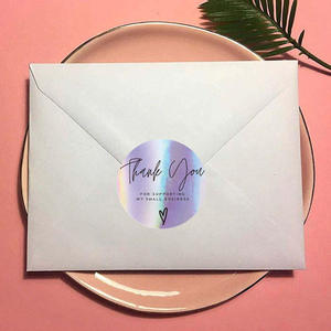 Pegatinas de agradecimiento personalizadas, a prueba de aceite, impermeables, holográficas, con marco de fotos, para logotipos de pequeñas empresas y dibujos animados - Product Image 2