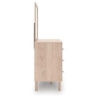 Commode à 6 tiroirs en bois naturel moderne avec miroir et pieds en bois pour chambre à coucher et projets hôteliers – Service OEM