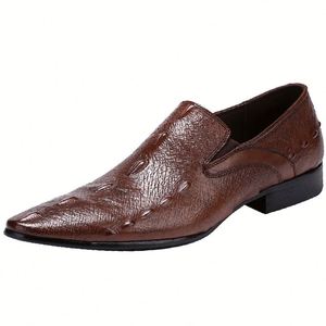 Chaussures habillées classiques noires de haute qualité pour l'extérieur, chaussures en cuir décontractées pour mariages et fêtes avec lacets - Product Image 6