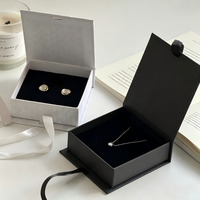 Caja de Joyería Ecológica con Forma de Libro, Cinta Decorativa, Troquelado, Estampado en Caliente, Personalizada de Alta Gama para Regalo, Empaque de Papel