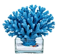 Corail en forme d'escargot résine bleu clair de haute qualité nouveau corail en résine de vente chaude adapté à la décoration de bord de mer