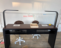 Ensemble table et chaise de manucure en bois noir moderne et simple pour salon de beauté et usage en centre commercial – Écologique, durable, facile à nettoyer