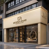 Panneau composite en aluminium couleur or champagne ACP pour façade de magasin de luxe, revêtement mural commercial