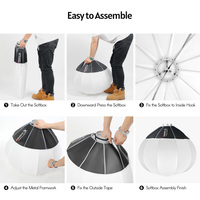 TRIOPO KQ55 Boîte à lumière souple de 55 cm avec monture Bowens, lanterne de studio sphérique pliable pour accessoires d'éclairage photo et vidéo