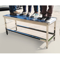 Table de travail rectangulaire en acier inoxydable double couche pour hôtels et restaurants, table inox boulangerie