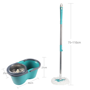 Tuyệt vời màu xanh lá cây thép giỏ lau thùng đặt thần lau đôi ổ đĩa tay áp lực xoay Lau Thùng - Product Image 6