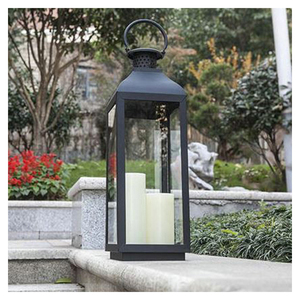 Hot Product Popular Garden Black Candle Holders Galvanized Metal <strong>Lantern</strong> <strong>Set</strong> of 3 - Product Image 1