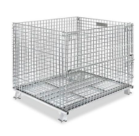 Panier en fil métallique robuste avec roulettes, pliable, pour présentoir de vente au détail, bac de rangement