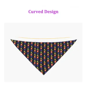 Decoration Halloween And Christmas Design Pet Bandana Sublimation Print Cotton Double Layer Dog Bandana With Rubber Logo