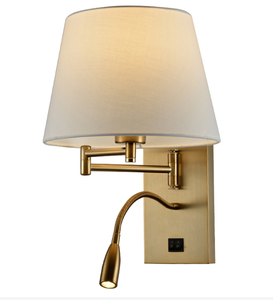 Zhongshan coperta di moda tessuto hotel E27 decor lato del letto luci oro HA CONDOTTO LA lampada <span class=keywords><strong>da</strong></span> <span class=keywords><strong>lettura</strong></span> <span class=keywords><strong>da</strong></span> <span class=keywords><strong>parete</strong></span> coperta moderna - Product Image 3